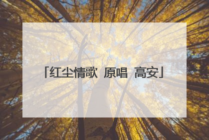 红尘情歌 原唱 高安
