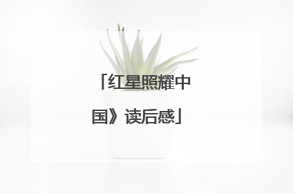 红星照耀中国》读后感
