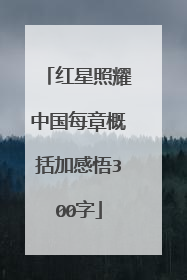 红星照耀中国每章概括加感悟300字