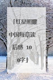 红星照耀中国每章读后感 100字