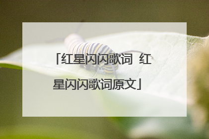 红星闪闪歌词 红星闪闪歌词原文