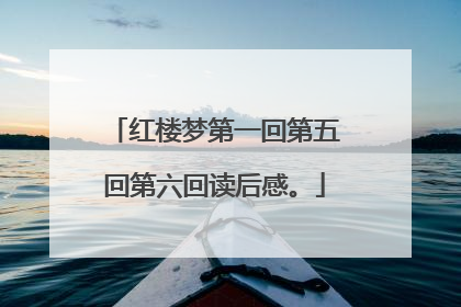 红楼梦第一回第五回第六回读后感。