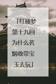 红楼梦第十九回为什么茗烟敢带宝玉去玩