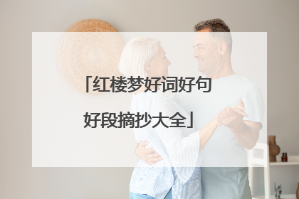 红楼梦好词好句好段摘抄大全