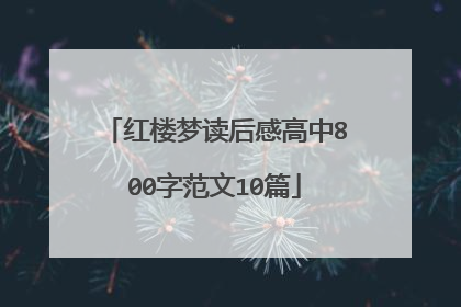 红楼梦读后感高中800字范文10篇