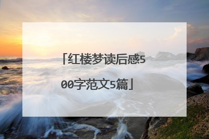 红楼梦读后感500字范文5篇