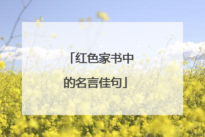 红色家书中的名言佳句