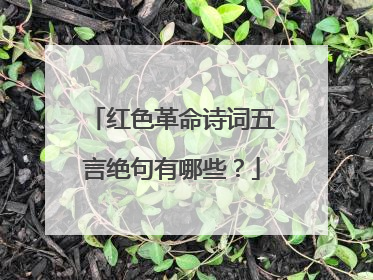 红色革命诗词五言绝句有哪些?