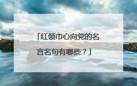 红领巾心向党的名言名句有哪些?