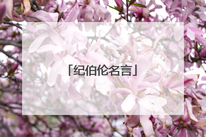 纪伯伦名言