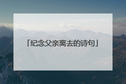纪念父亲离去的诗句