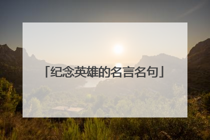 纪念英雄的名言名句