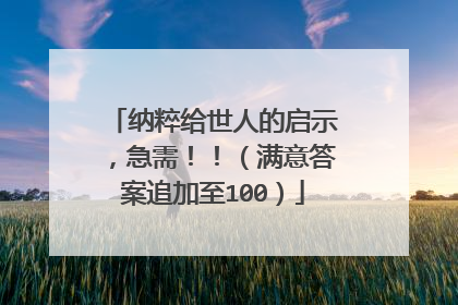 纳粹给世人的启示，急需！！（满意答案追加至100）
