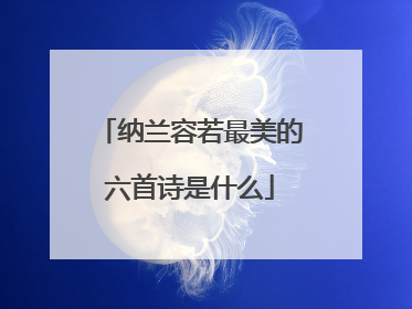纳兰容若最美的六首诗是什么