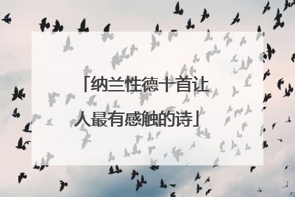 纳兰性德十首让人最有感触的诗