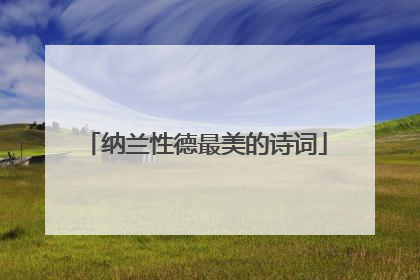 纳兰性德最美的诗词