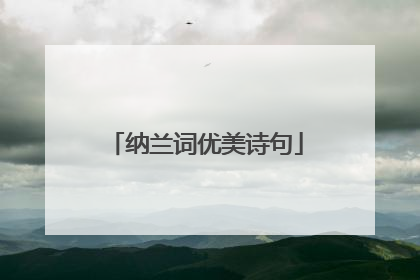 纳兰词优美诗句