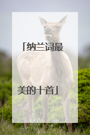 纳兰词最美的十首