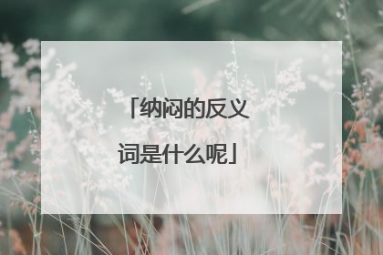 纳闷的反义词是什么呢