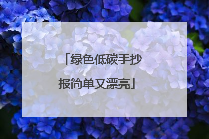 绿色低碳手抄报简单又漂亮