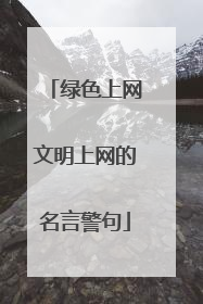 绿色上网文明上网的名言警句