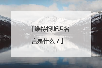 维特根斯坦名言是什么？