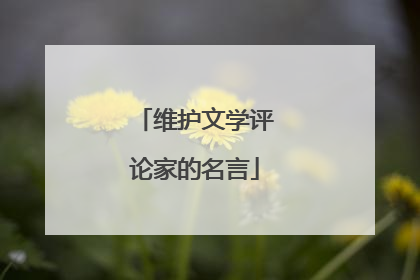 维护文学评论家的名言