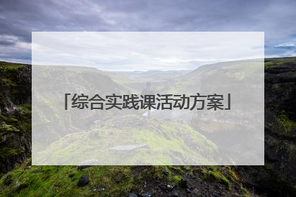 综合实践课活动方案