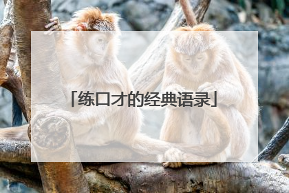 练口才的经典语录