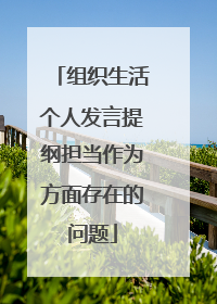 组织生活个人发言提纲担当作为方面存在的问题