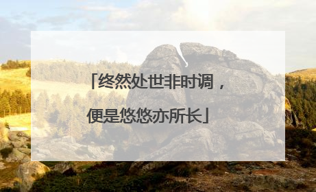 终然处世非时调，便是悠悠亦所长