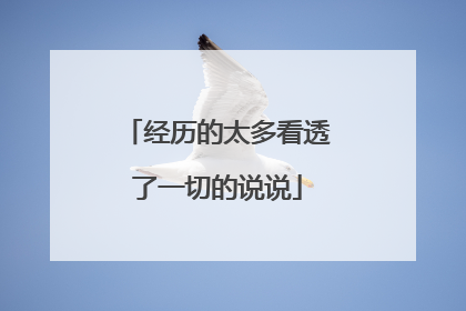 经历的太多看透了一切的说说