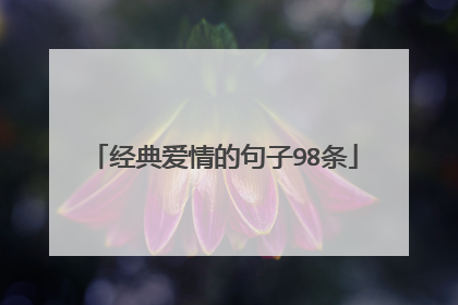 经典爱情的句子98条