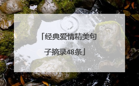 经典爱情精美句子摘录48条
