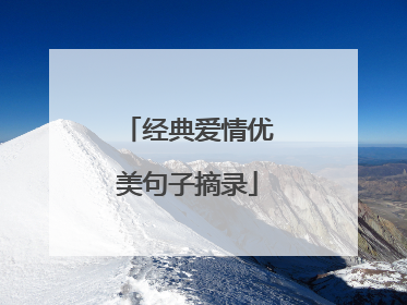 经典爱情优美句子摘录