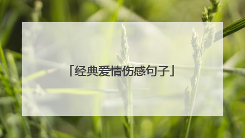 经典爱情伤感句子