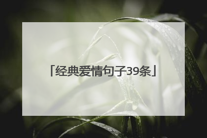 经典爱情句子39条