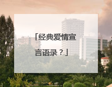 经典爱情宣言语录？
