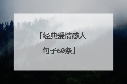 经典爱情感人句子60条