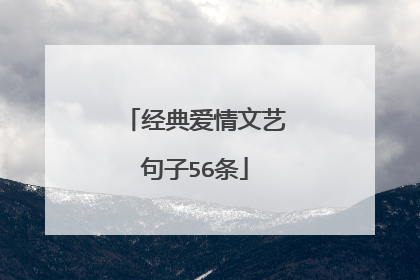 经典爱情文艺句子56条