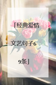 经典爱情文艺句子69条