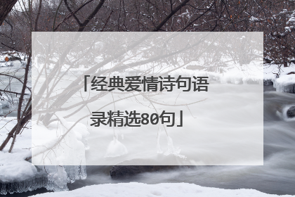 经典爱情诗句语录精选80句