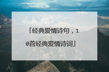 经典爱情诗句,10首经典爱情诗词