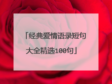 经典爱情语录短句大全精选100句