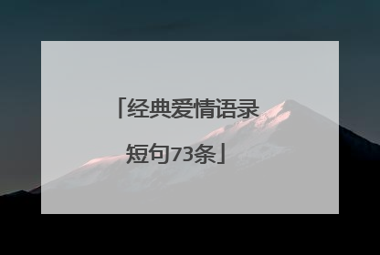 经典爱情语录短句73条