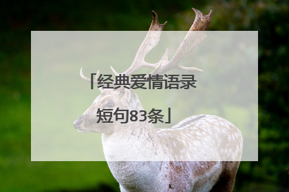 经典爱情语录短句83条