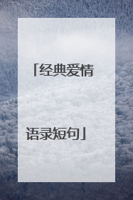 经典爱情语录短句