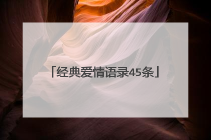 经典爱情语录45条