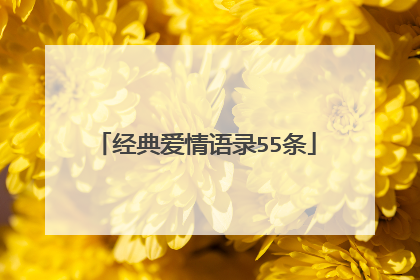 经典爱情语录55条