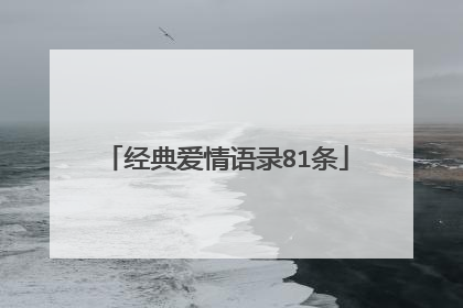 经典爱情语录81条